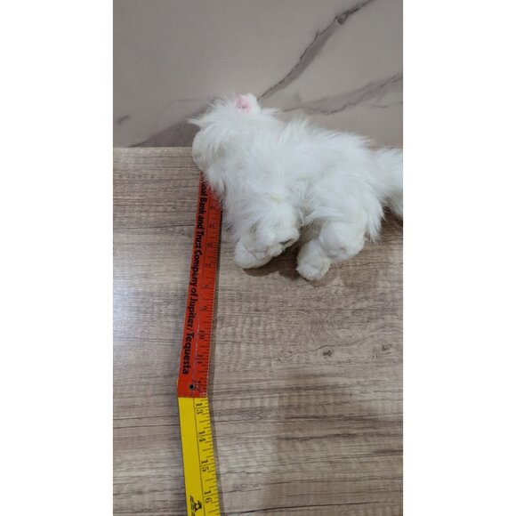 Ganz White Fluffy Cat Plush Toy 8" soft Stuffed Animal Blue eyes - Picture 8 of 9